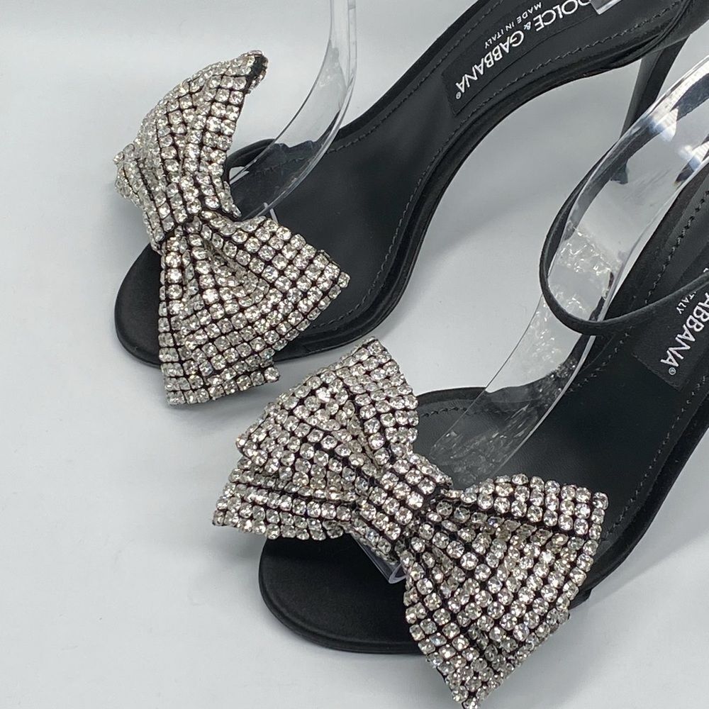 Dolce&Gabbana 100MM Crystal-Embellished Bow Sandals size 39 - Picture 8 of 16